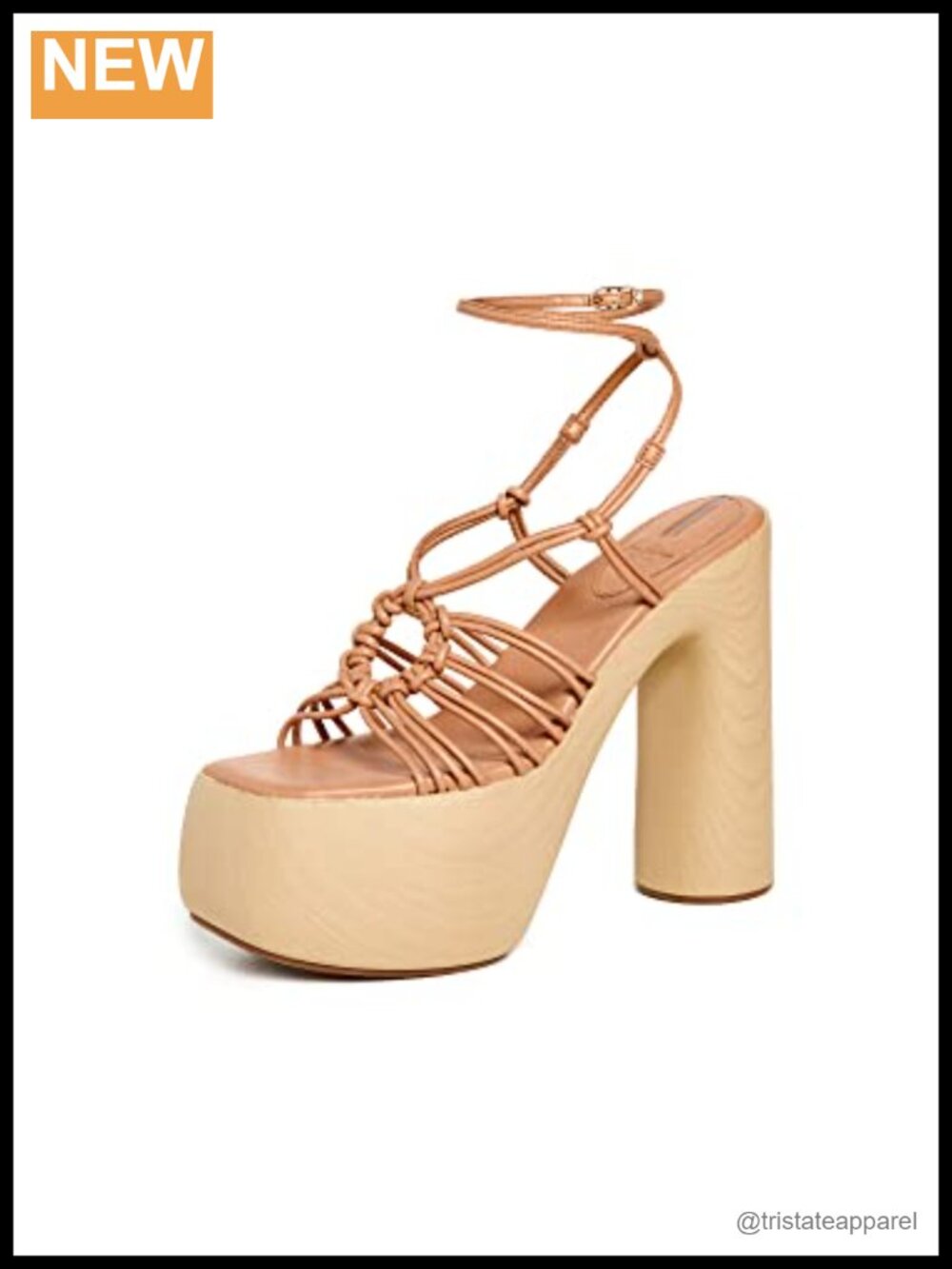 Platform Heeled Sandals Faux Leather Ankle Strap Formal